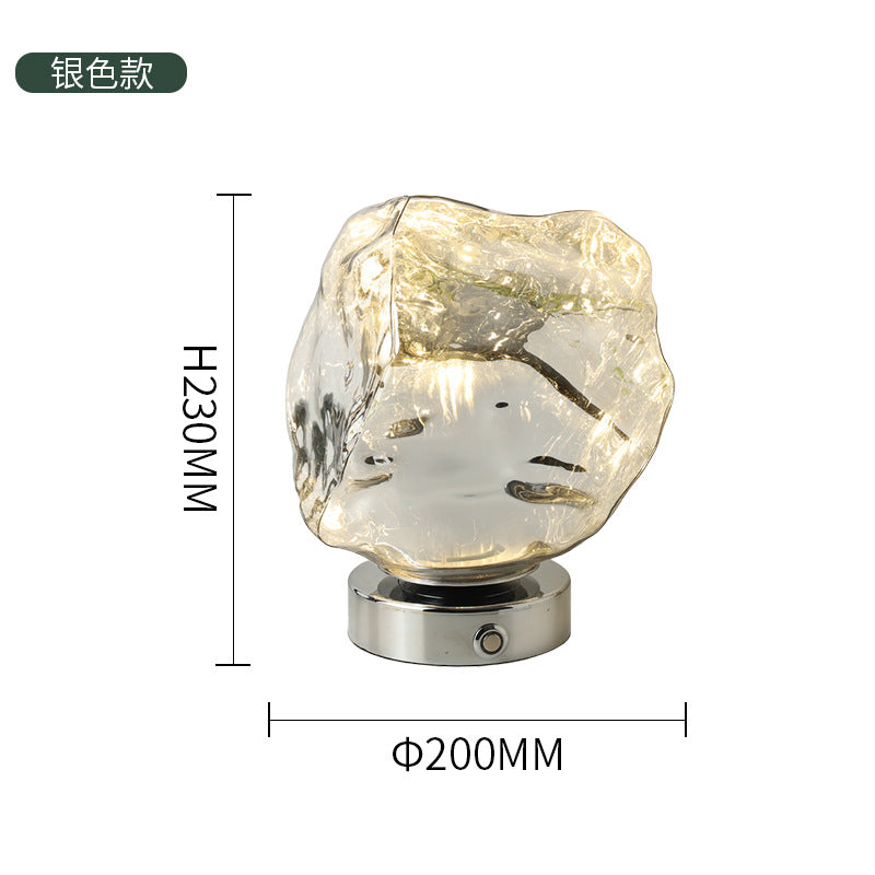 Lava Stone Glass Table Lamp