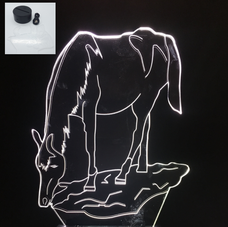 Colorful 3D Touch Horse Lamp - Animal Night Light