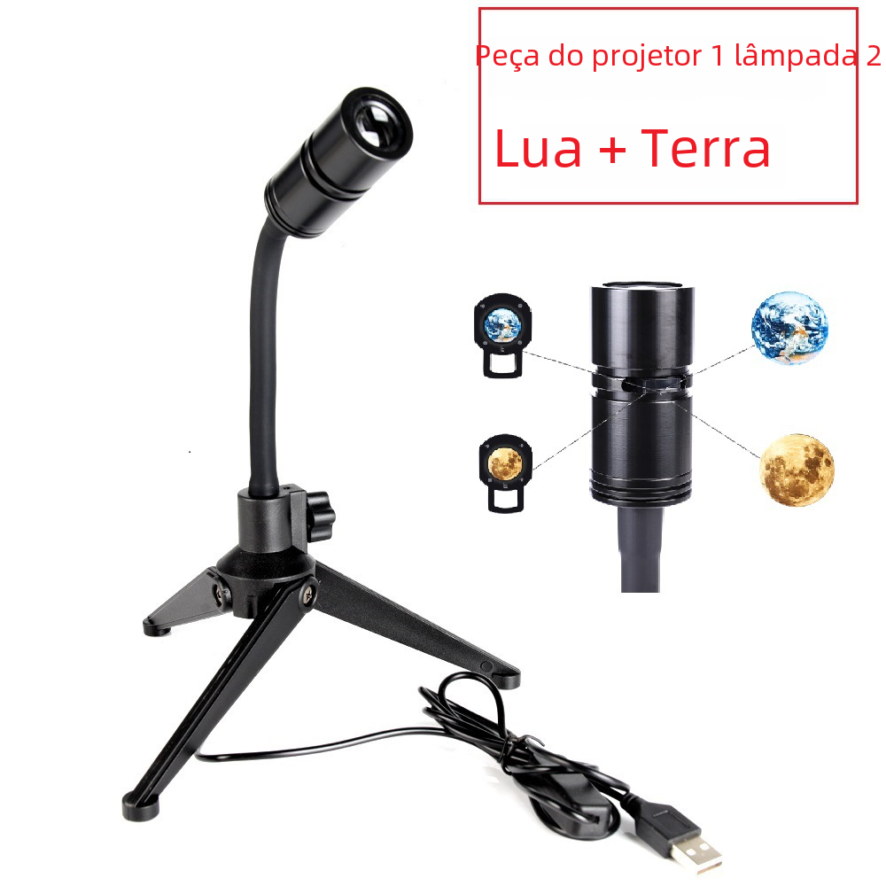 USB Plug-in Moon Lamp with Earth Projection Light