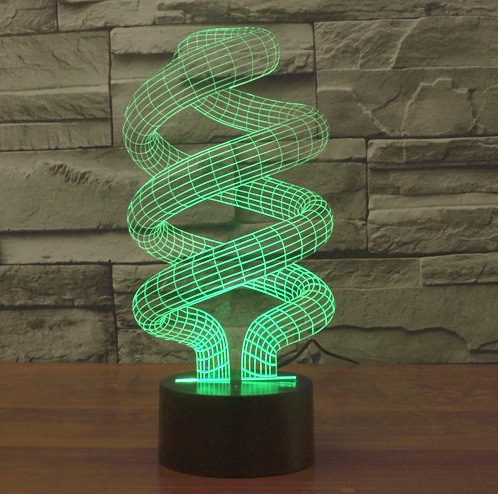 3D Spiral Energy-Saving Romantic Night Light