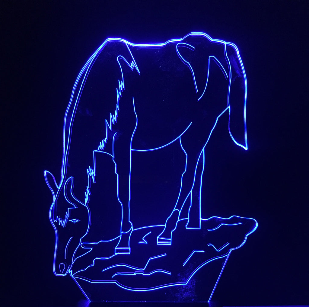 Colorful 3D Touch Horse Lamp - Animal Night Light