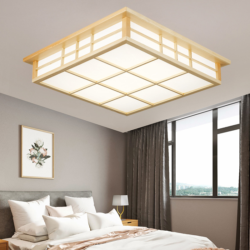 Japanese Style LED Ceiling Light with Wooden Design