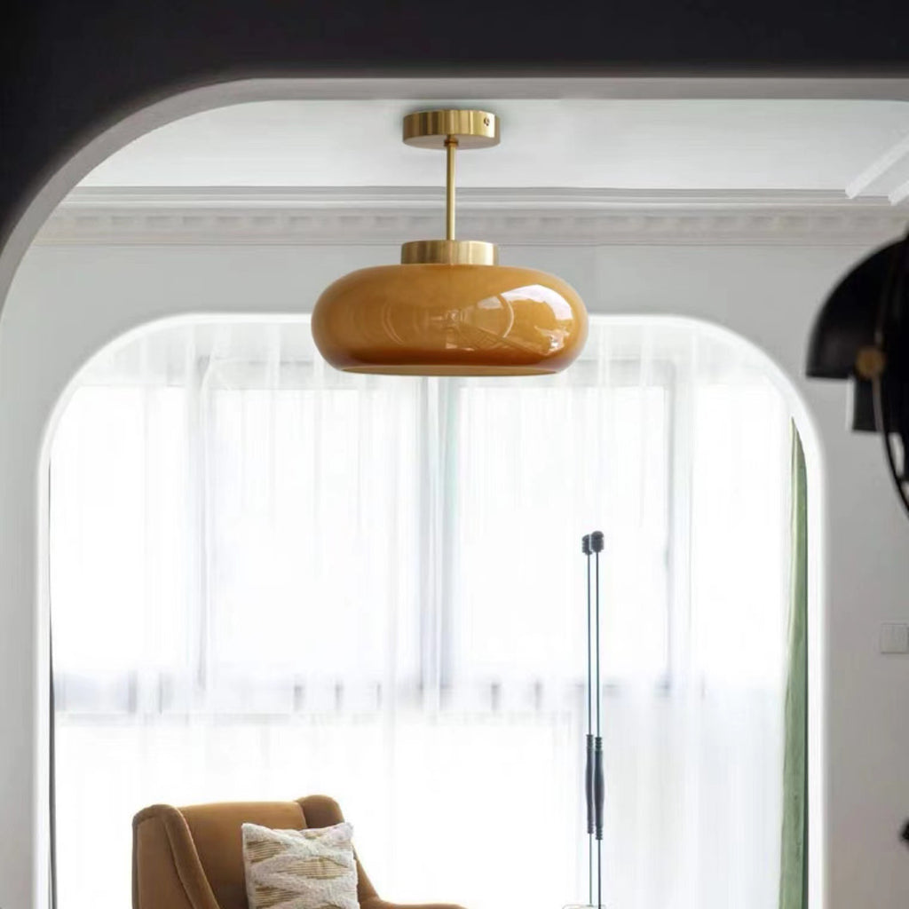Nordic Brass Ceiling Light for Vintage Japanese Balcony