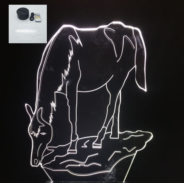 Colorful 3D Touch Horse Lamp - Animal Night Light