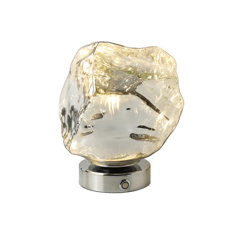 Lava Stone Glass Table Lamp