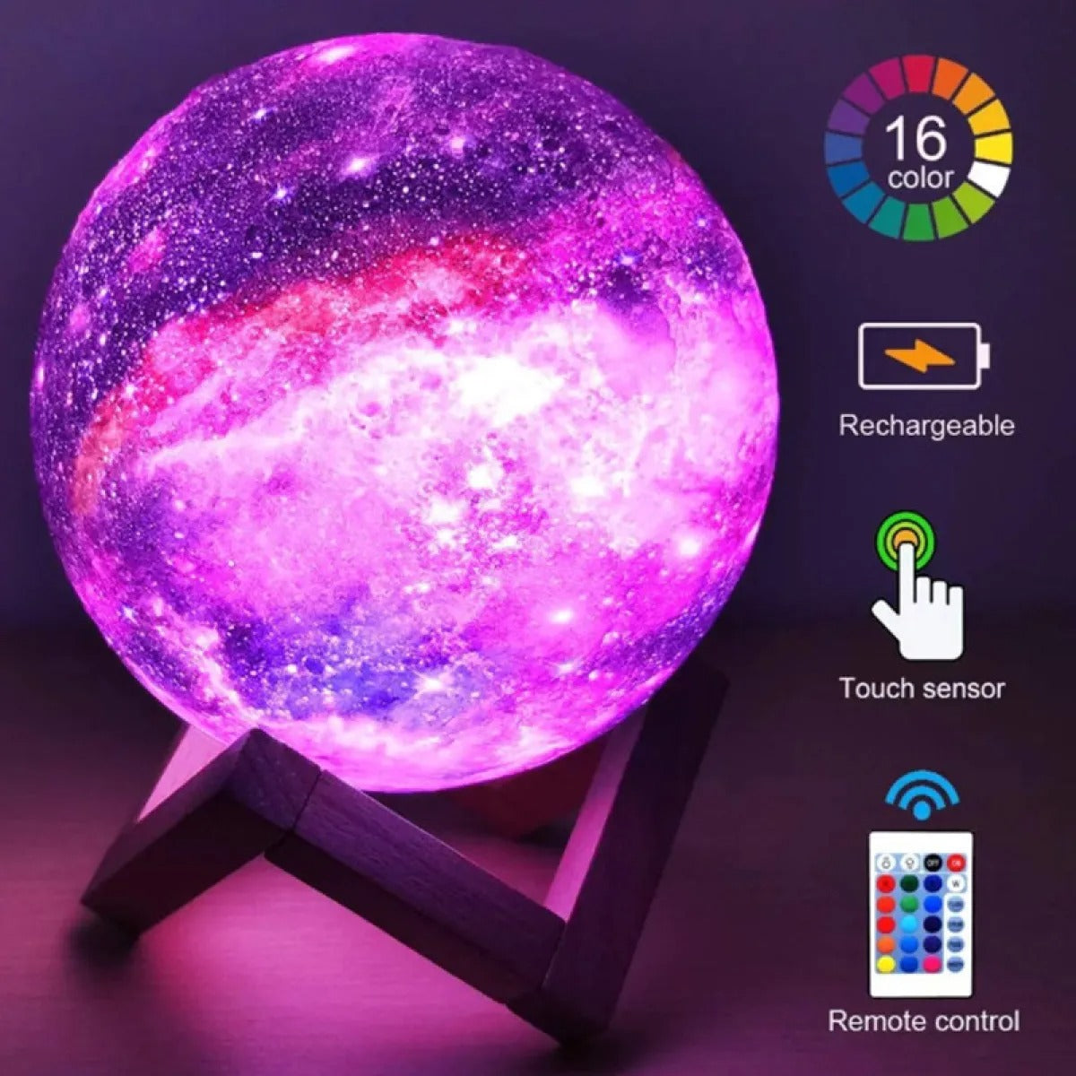 3D Moon Galaxy Light