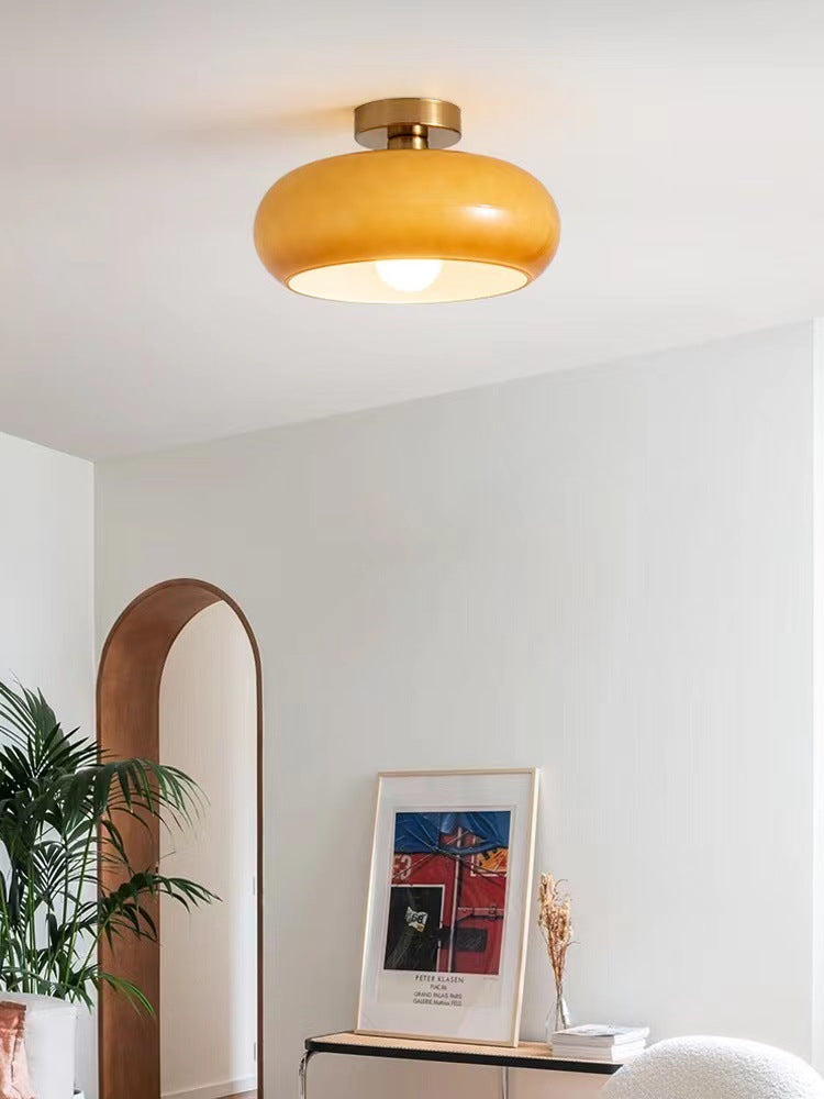 Nordic Brass Ceiling Light for Vintage Japanese Balcony