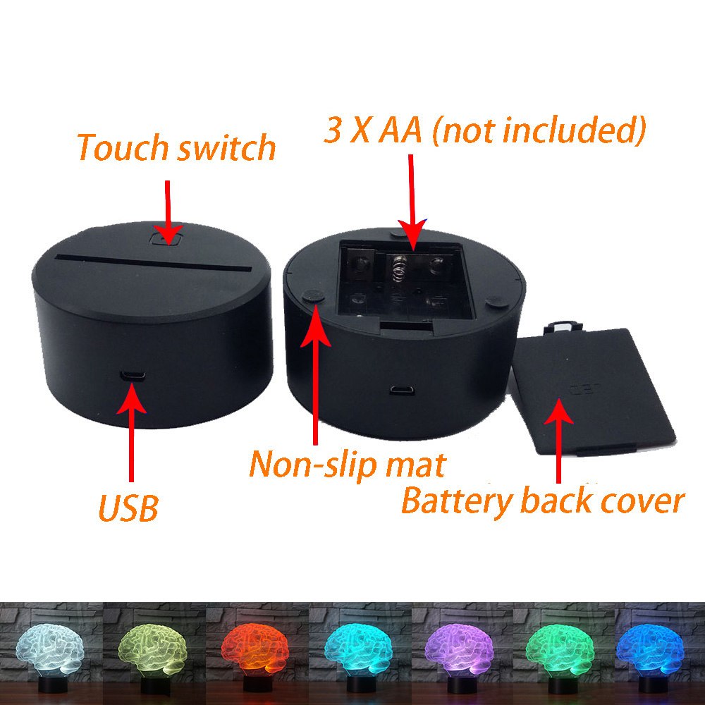 Colorful 3D Touch Horse Lamp - Animal Night Light