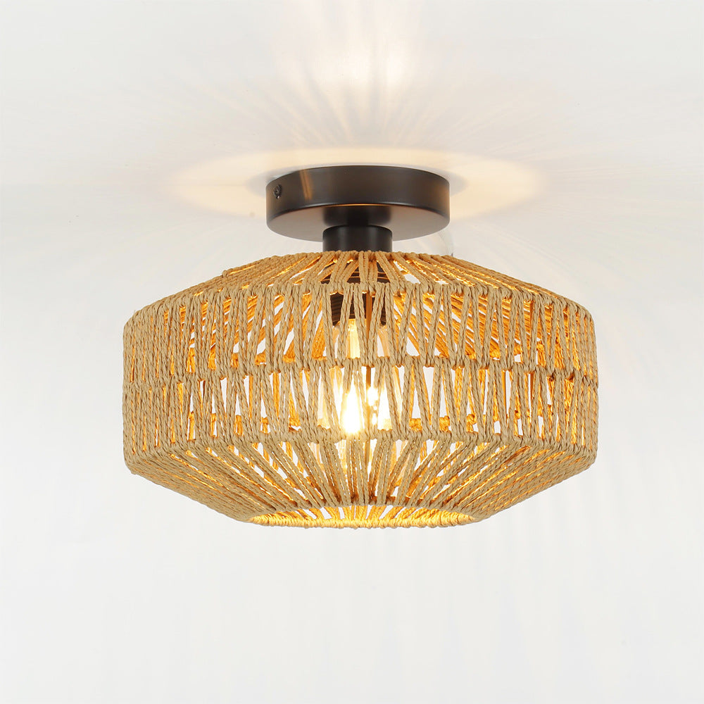 Amazon Rattan Ceiling Light, Vintage Style (Single)