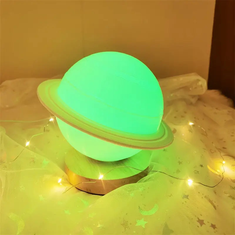 Rotating Saturn Night Light with Remote Control (1pc)