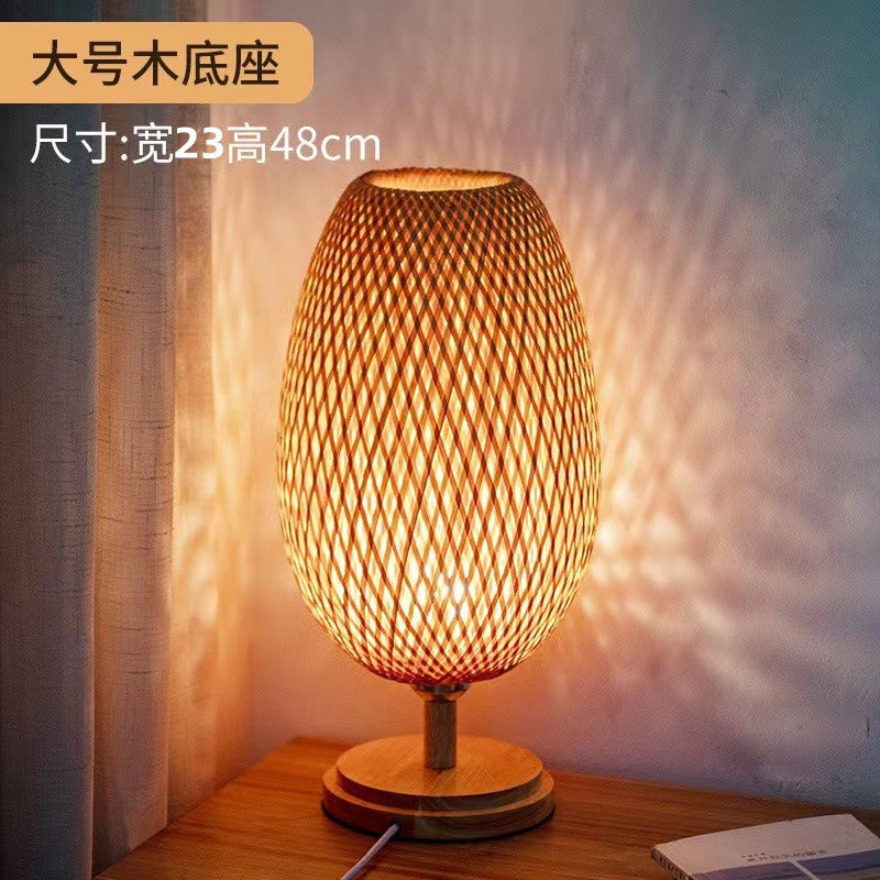 New Chinese Style Wooden Bedside Lamp for Home Decor