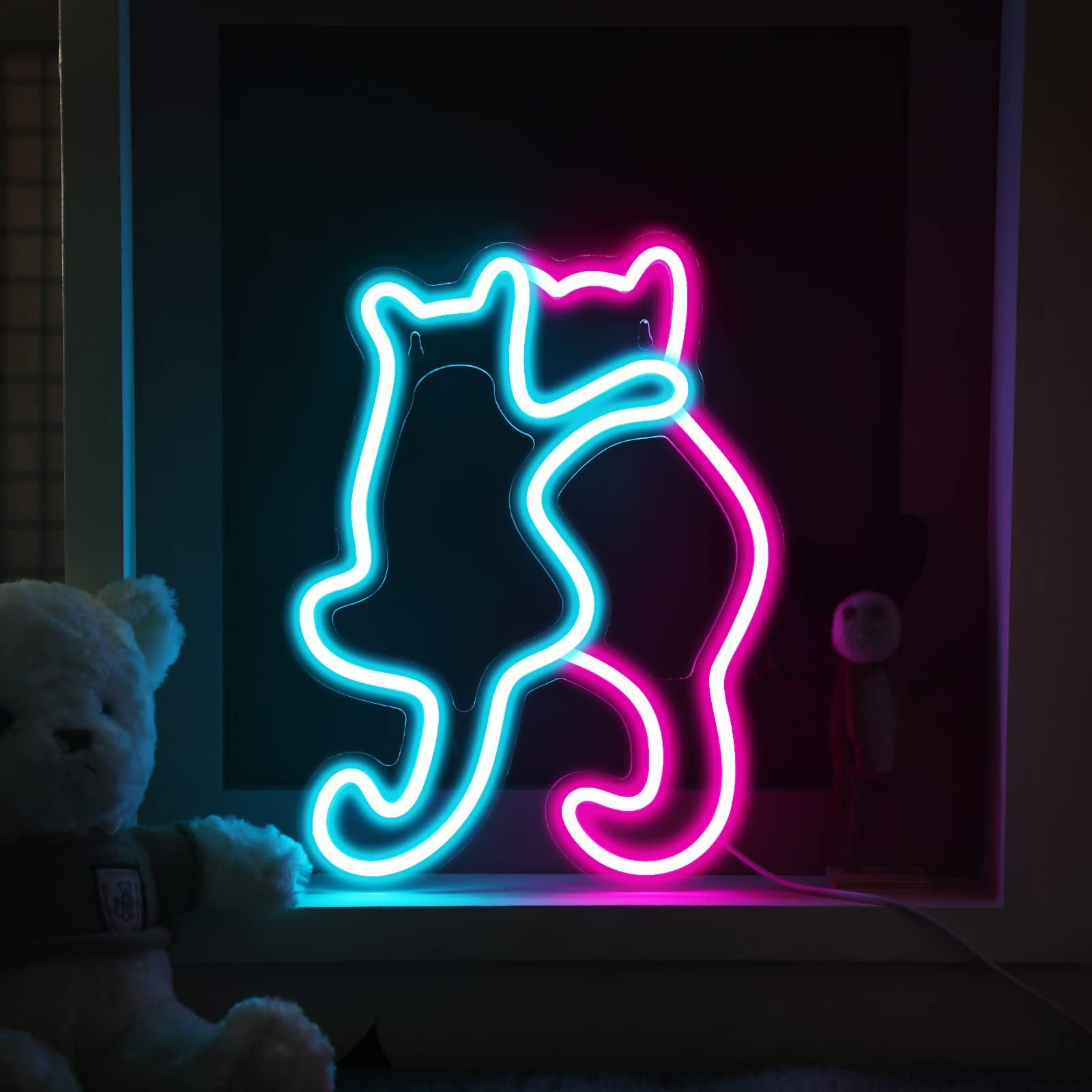 LED Neon Cat Wall Decor for Indoor/Outdoor Lighting