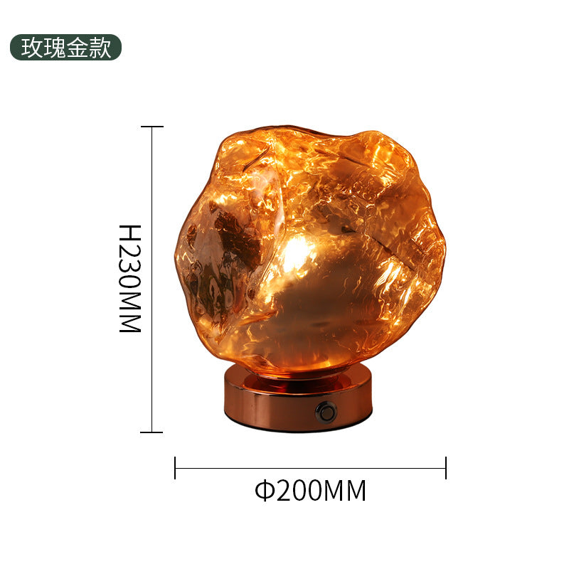 Lava Stone Glass Table Lamp