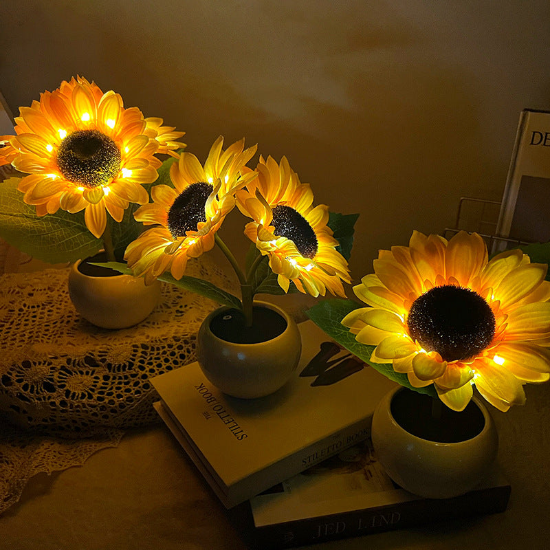 Touch Rechargeable LED Sunflower Night Light Bouquet