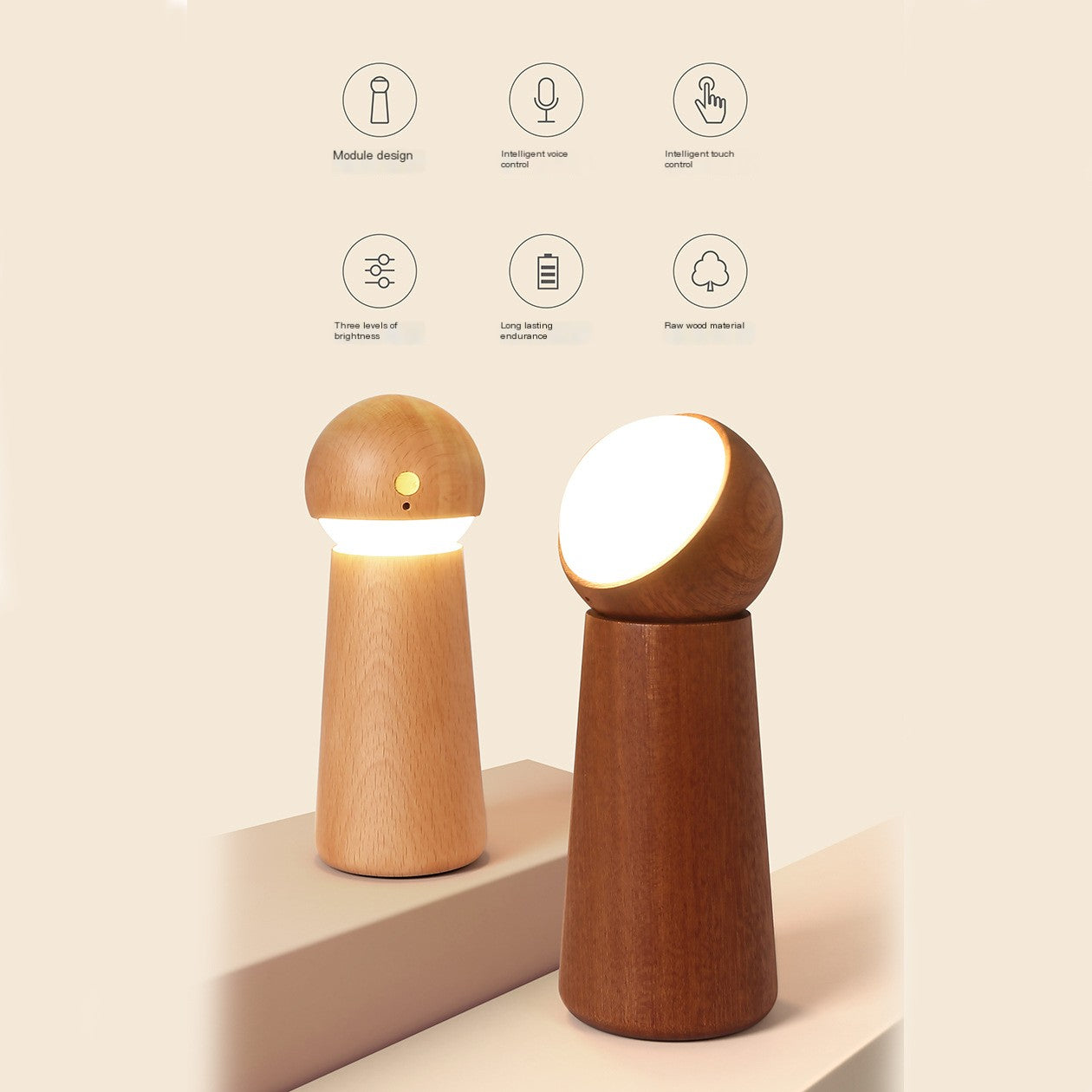 Voice-Controlled Smart Wooden Night Light