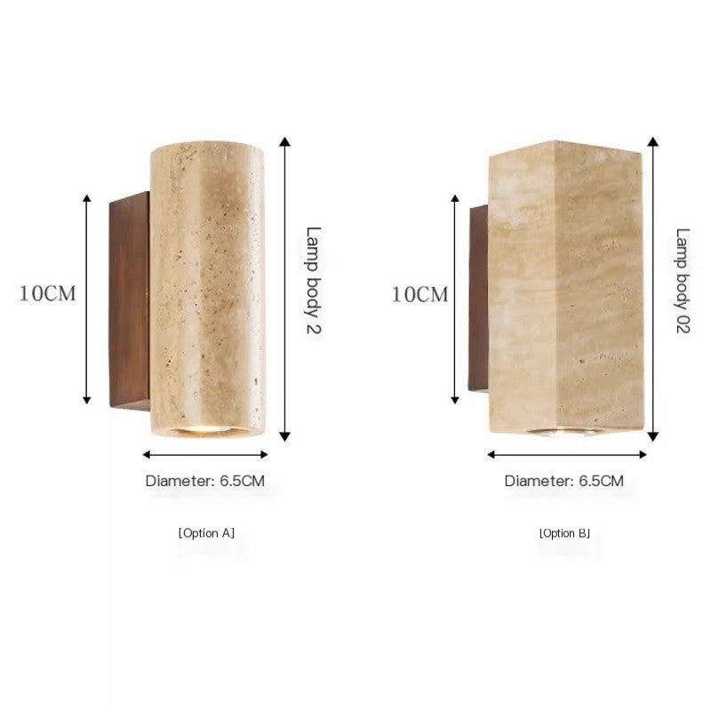 Japanese Wabi-Sabi Style Wooden Bedside Wall Lamp