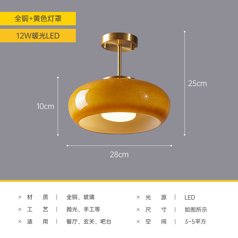 Nordic Brass Ceiling Light for Vintage Japanese Balcony