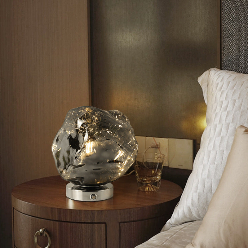 Lava Stone Glass Table Lamp