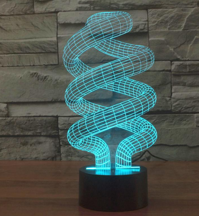 3D Spiral Energy-Saving Romantic Night Light