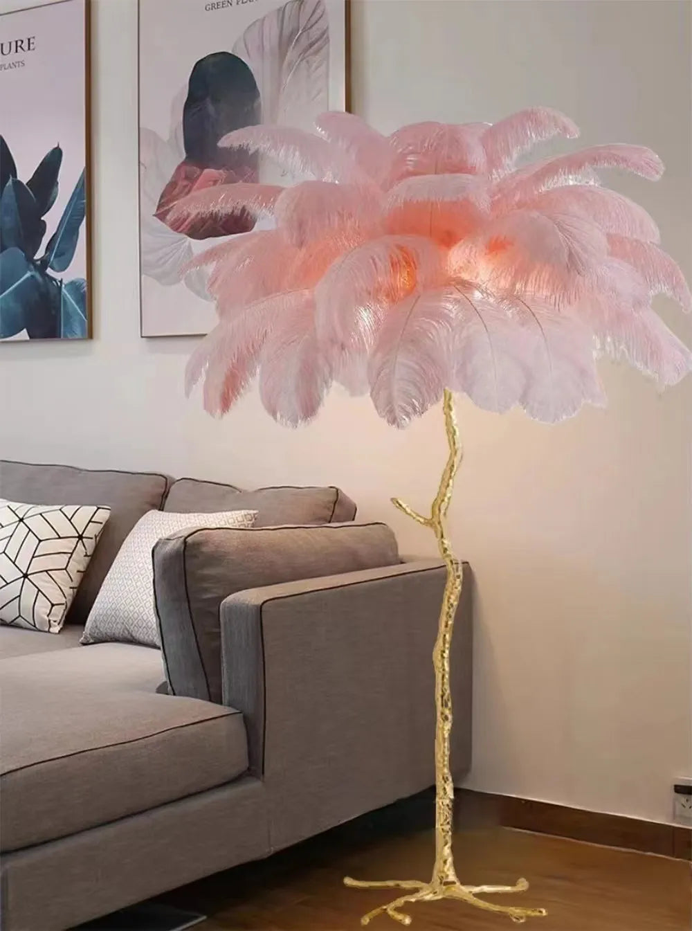 Decorative Feather Floor Lamp