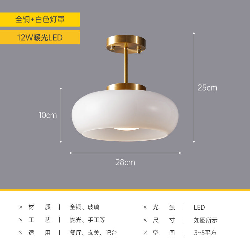 Nordic Brass Ceiling Light for Vintage Japanese Balcony