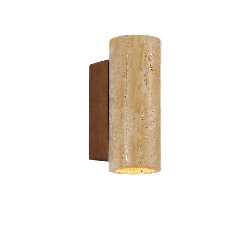 Japanese Wabi-Sabi Style Wooden Bedside Wall Lamp