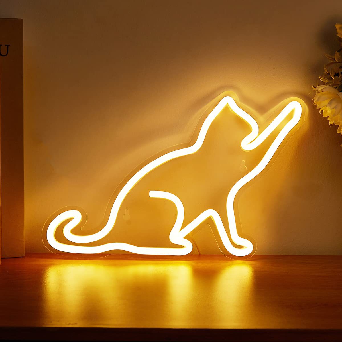 LED Neon Cat Wall Decor for Indoor/Outdoor Lighting