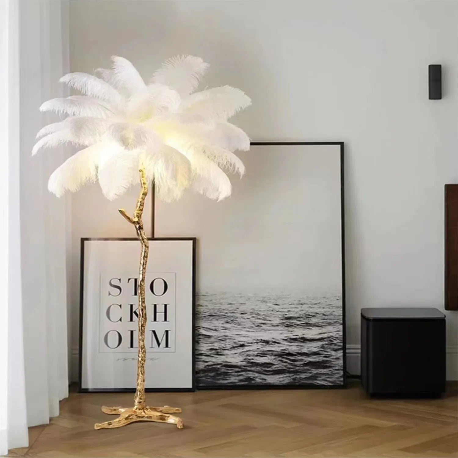Decorative Feather Floor Lamp