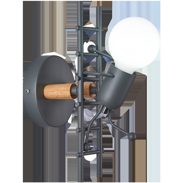 Vintage Industrial LED Iron Climbing Man Wall Light