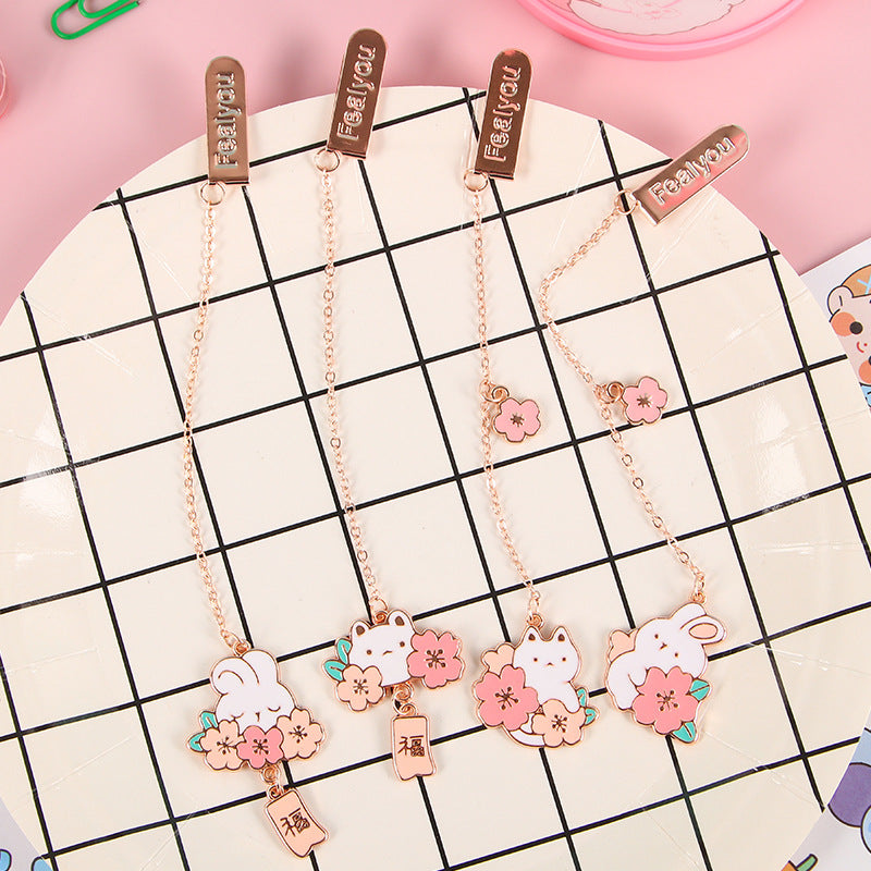 Cute Metal Bookmark Pendant Clip for Students