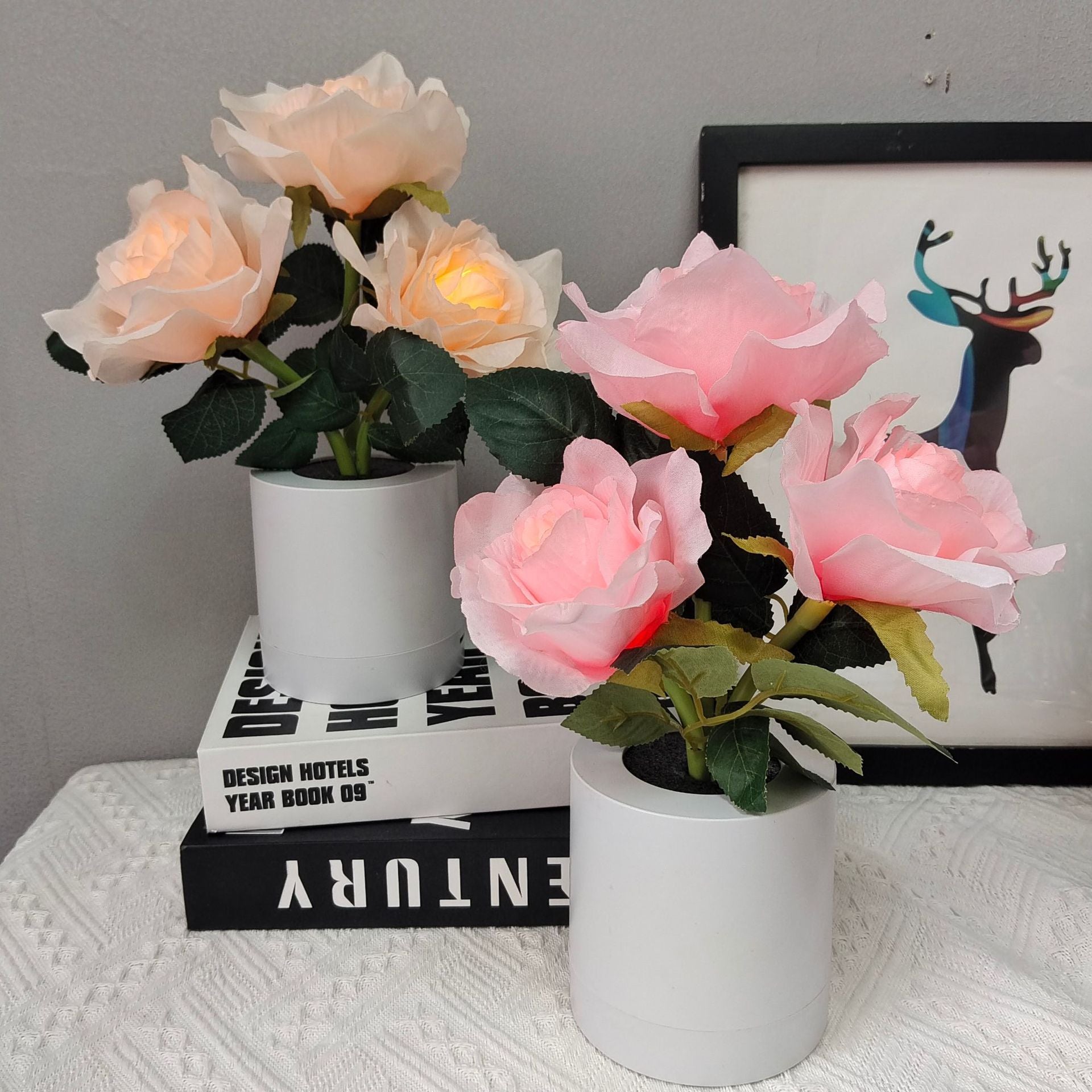 LED Champagne Rose Night Light