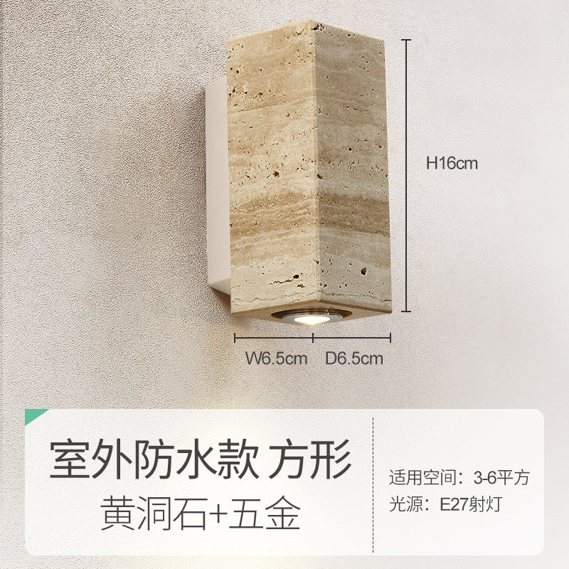 Japanese Wabi-Sabi Style Wooden Bedside Wall Lamp
