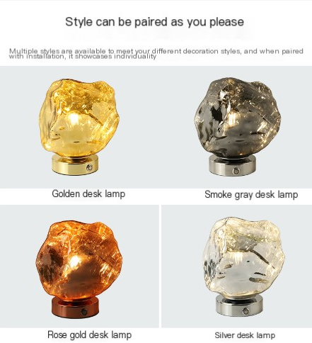 Lava Stone Glass Table Lamp