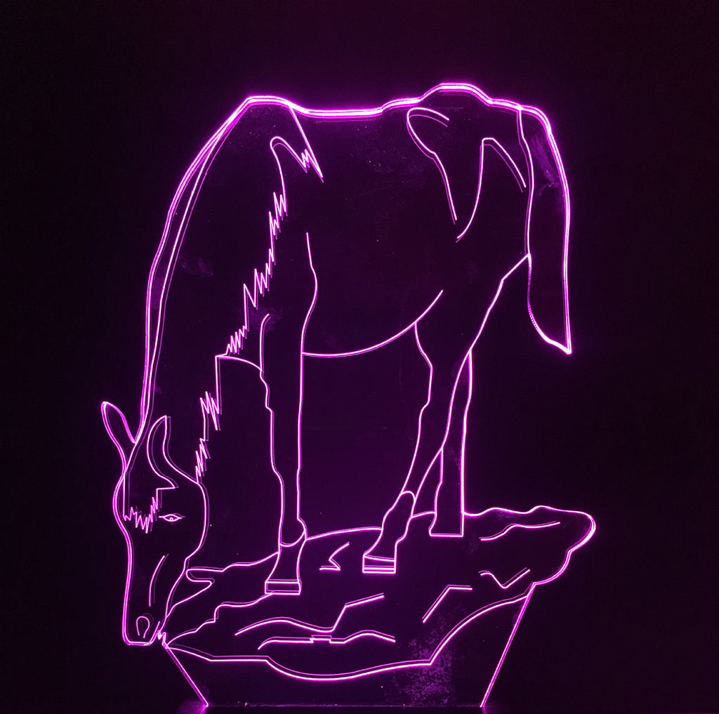 Colorful 3D Touch Horse Lamp - Animal Night Light