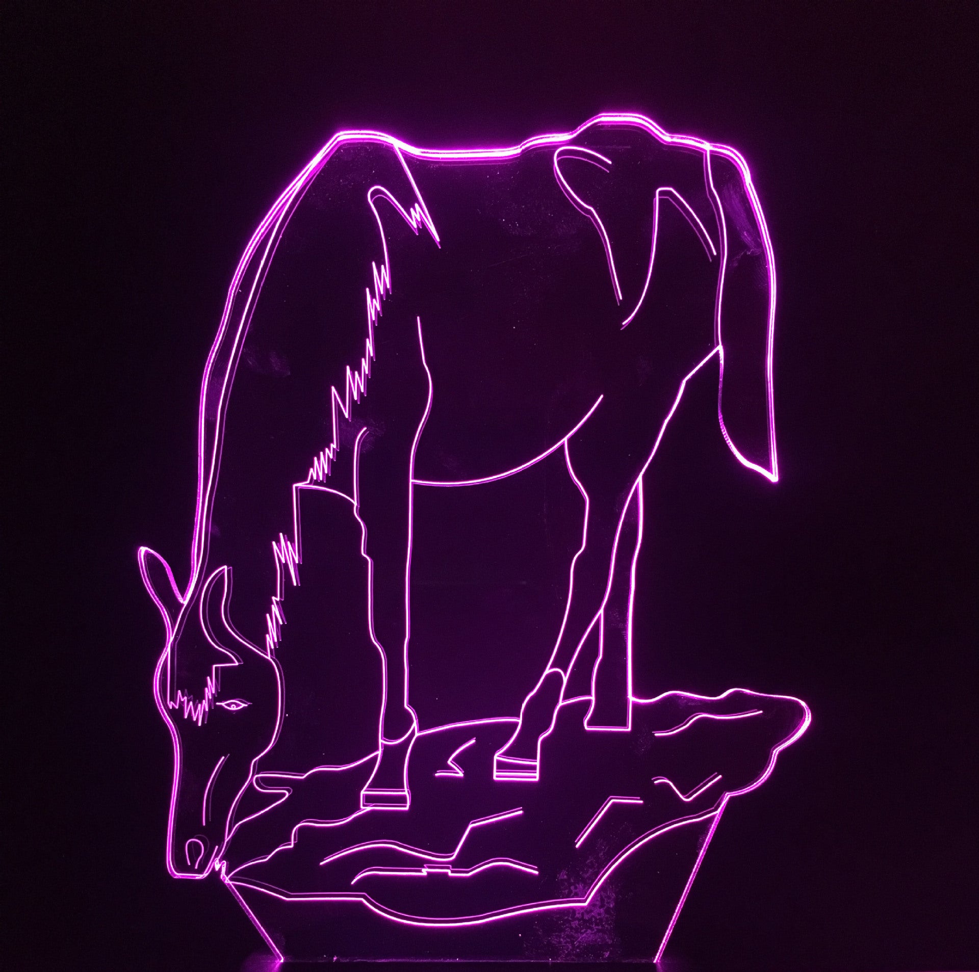 Colorful 3D Touch Horse Lamp - Animal Night Light