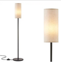 LED Floor Lamp with E27 Bulb and Linen Shade (Single)