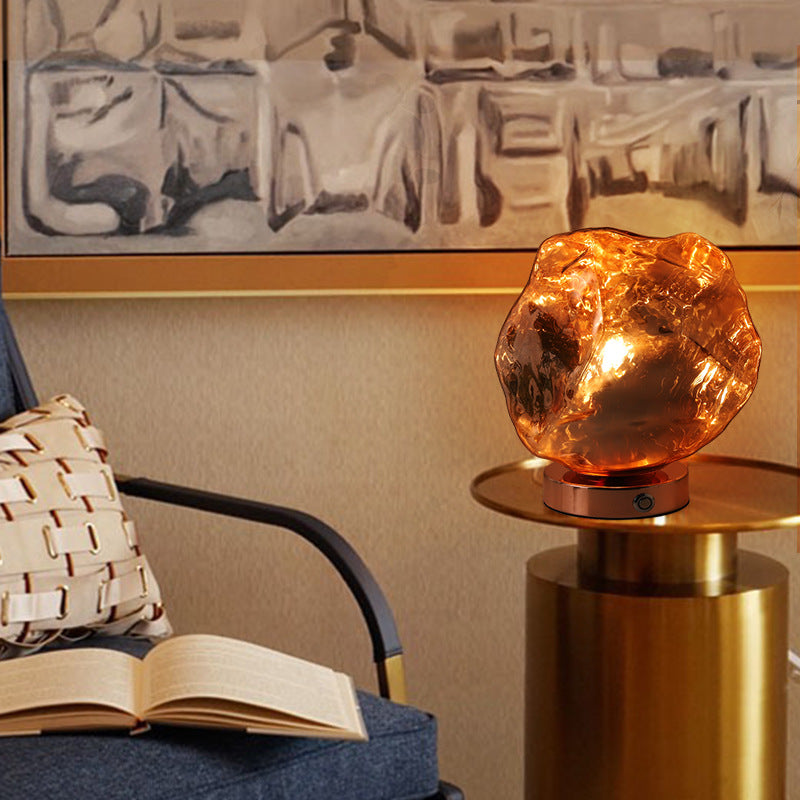 Lava Stone Glass Table Lamp