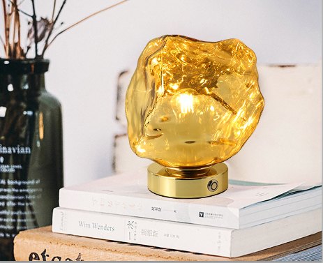 Lava Stone Glass Table Lamp