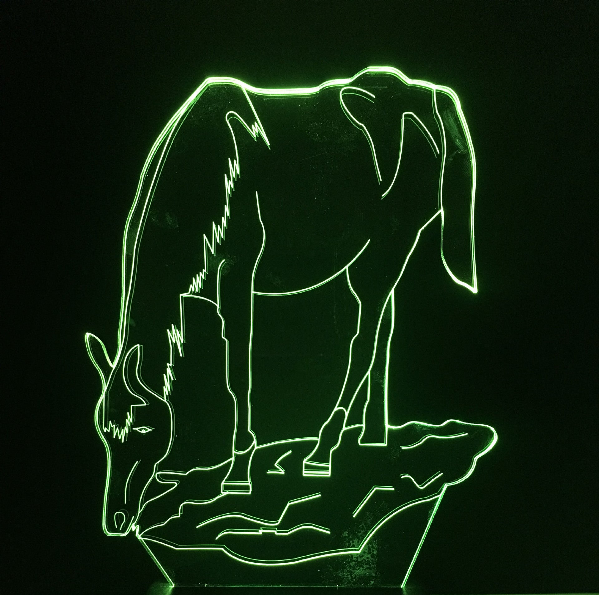 Colorful 3D Touch Horse Lamp - Animal Night Light
