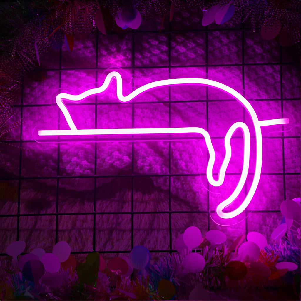LED Neon Cat Wall Decor for Indoor/Outdoor Lighting