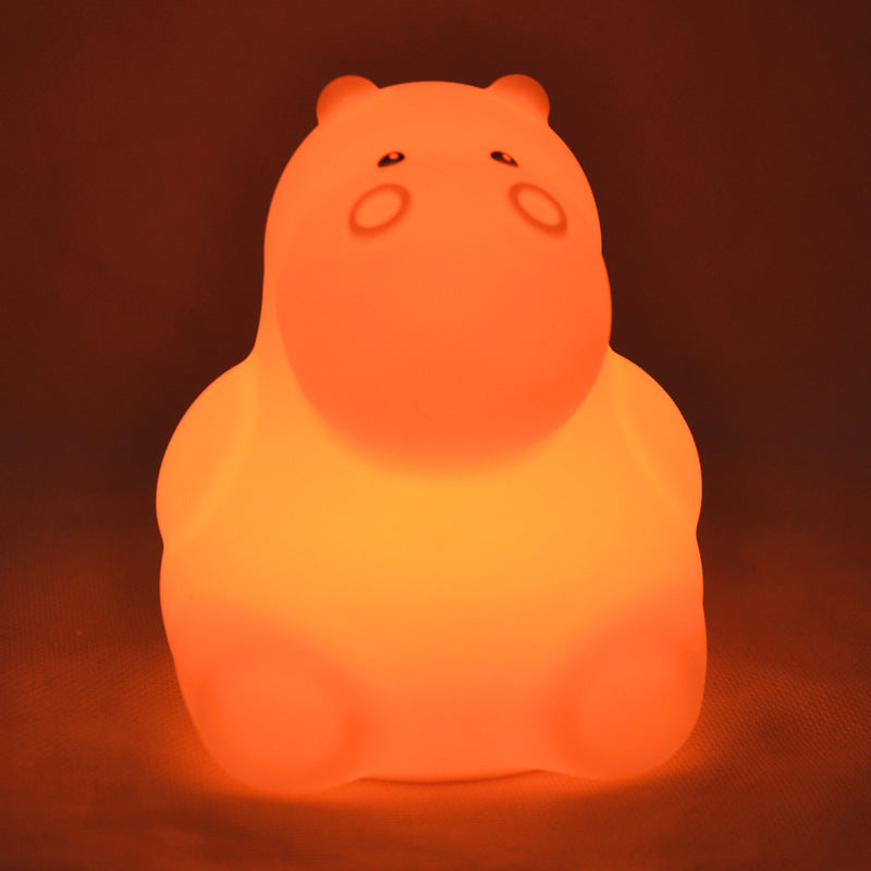 Medium Hippo Silicone Night Light - USB Rechargeable