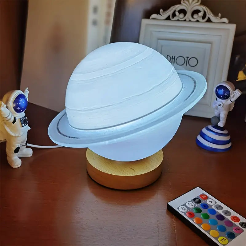 Rotating Saturn Night Light with Remote Control (1pc)
